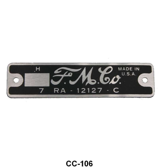 DISTRIBUTOR TAG  FOR CAST IRON HOUSING WITH RIVETS - 49-53 PASS/MERC 48-53 PU