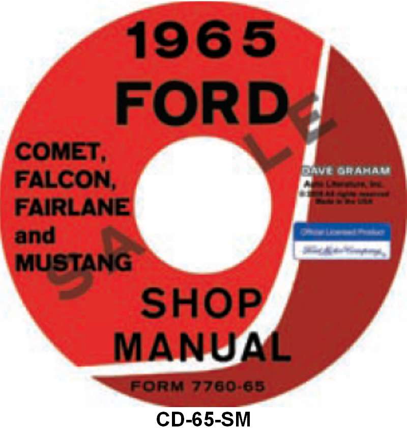 SHOP MANUAL ON CD - 65 MUSTANG, FALCON, FAIRLANE,COMET