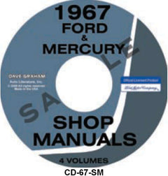 SHOP MANUAL ON CD - 67 MUSTANG, FALCON, FAIRLANE, COMET, RANCHERO