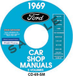 SHOP MANUAL ON CD - 69 ALL FORD AND MERCURY CARS