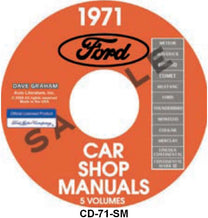 SHOP MANUAL ON CD - 71 ALL FORD AND MERCURY CARS