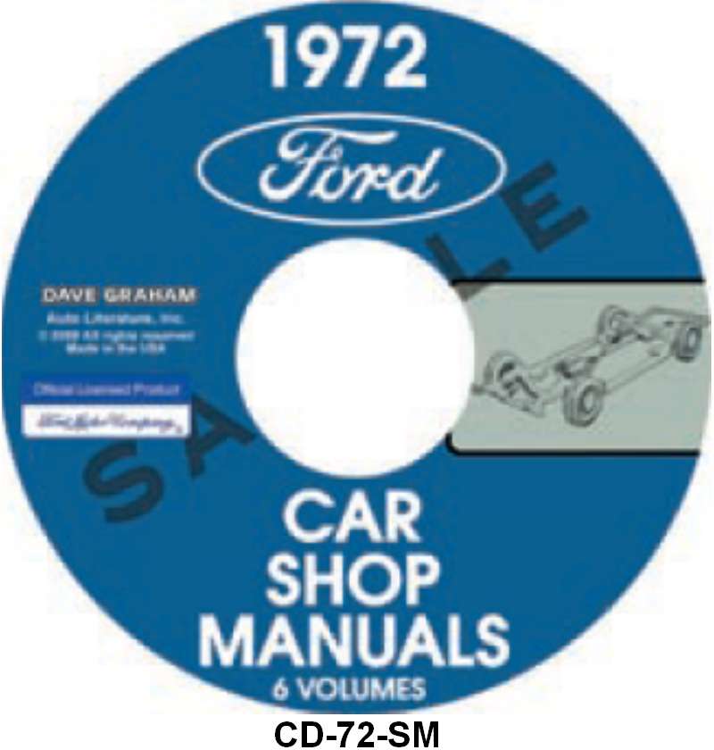 SHOP MANUAL ON CD - 72 ALL FORD CARS