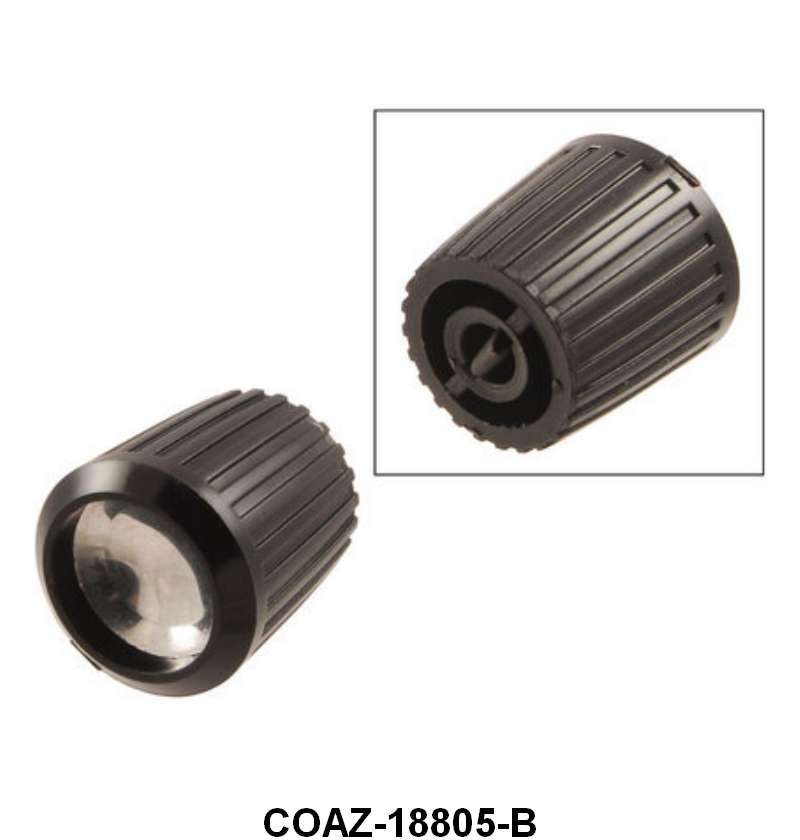 RADIO KNOB - 60-62 GLX, 62-63 FRLN BLACK WITH SPLIT SHAFT