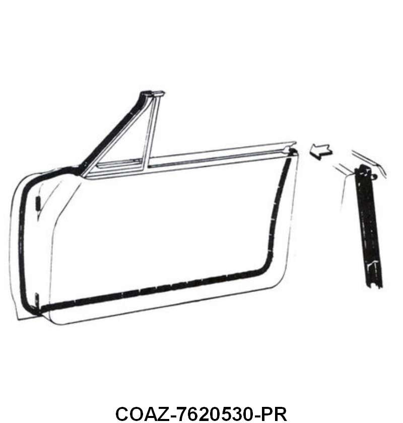 DOOR SEALS - 60-61 STARLINER #63A, 60-62 GALAXIE CONV #76