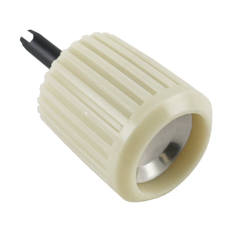 RADIO KNOB - 60-63 FALCON WHITE W/CHROME CENTER WITH MOLDED SHAFT