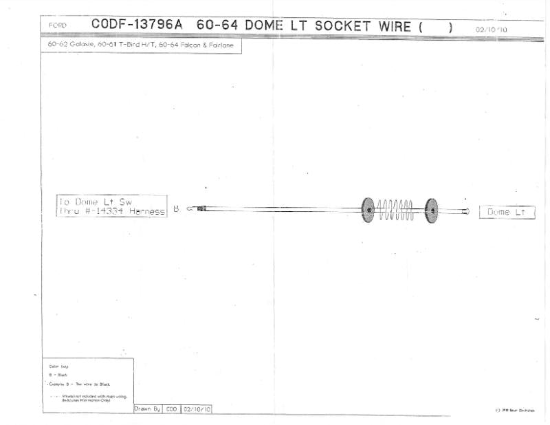 DOME LIGHT SOCKET WIRE - 60-64 GALAXIE, 60-65 FAIRLANE, FALCON, COMET