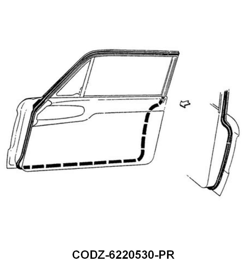 DOOR SEALS - 60-65 FALCON/COMET 2-DOOR SEDAN, WAGON & RANCHERO