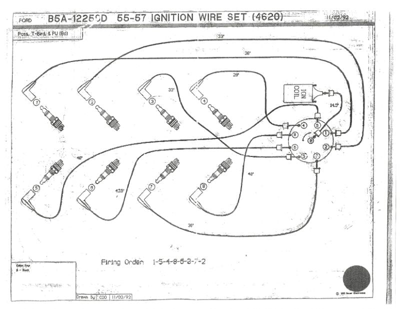 SPARK PLUG WIRE SET - 54-62 PASS, 54-64 PICKUP 239/272/292/312