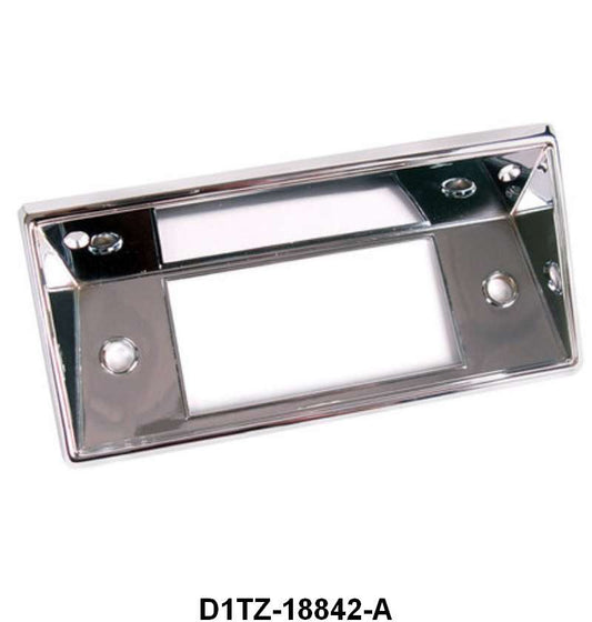 STOCK RADIO DASH BEZEL - 68-72 F-100/F-350, CHROME W/BLACK AND SILVER ACCENTS