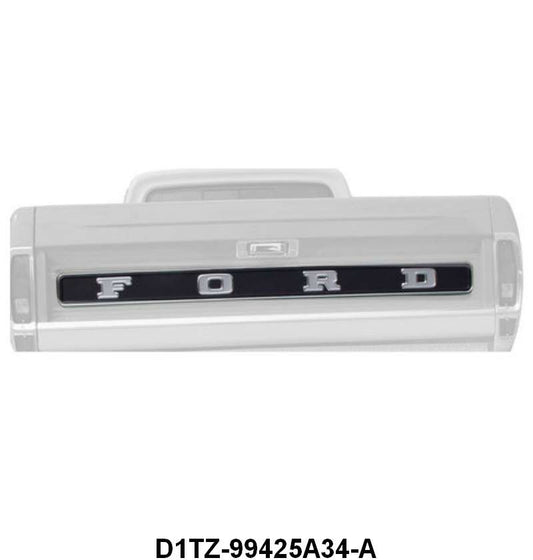 STYLESIDE TAILGATE FINISH PANEL - 71-72 F-100/F-250 BLACK BACKGROUND