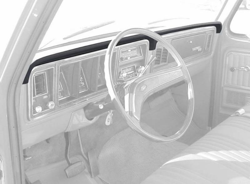 DASH PAD, FORD TOOLING - 73-79 F-100/F-350  78-79 BRONCO "BLACK"