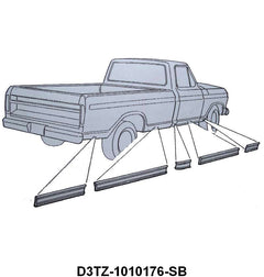 FORD TOOLING  ROCKER MOLDING KIT-- 73-79 F-100 SHORT BED