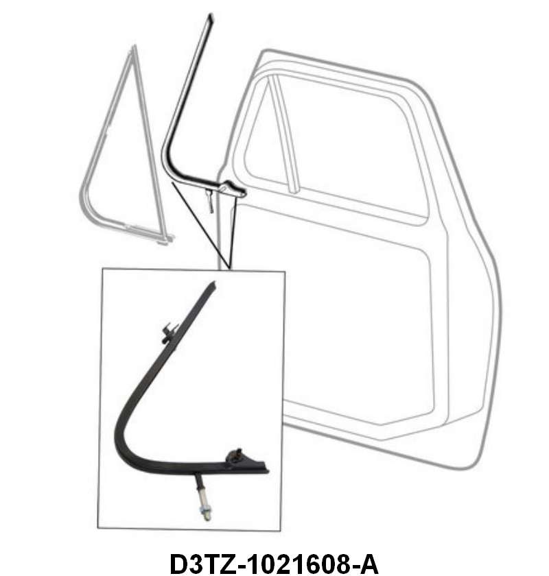 VENT WINDOW METAL FRAME - 73-77 F-100/F-350 RH, BLACK