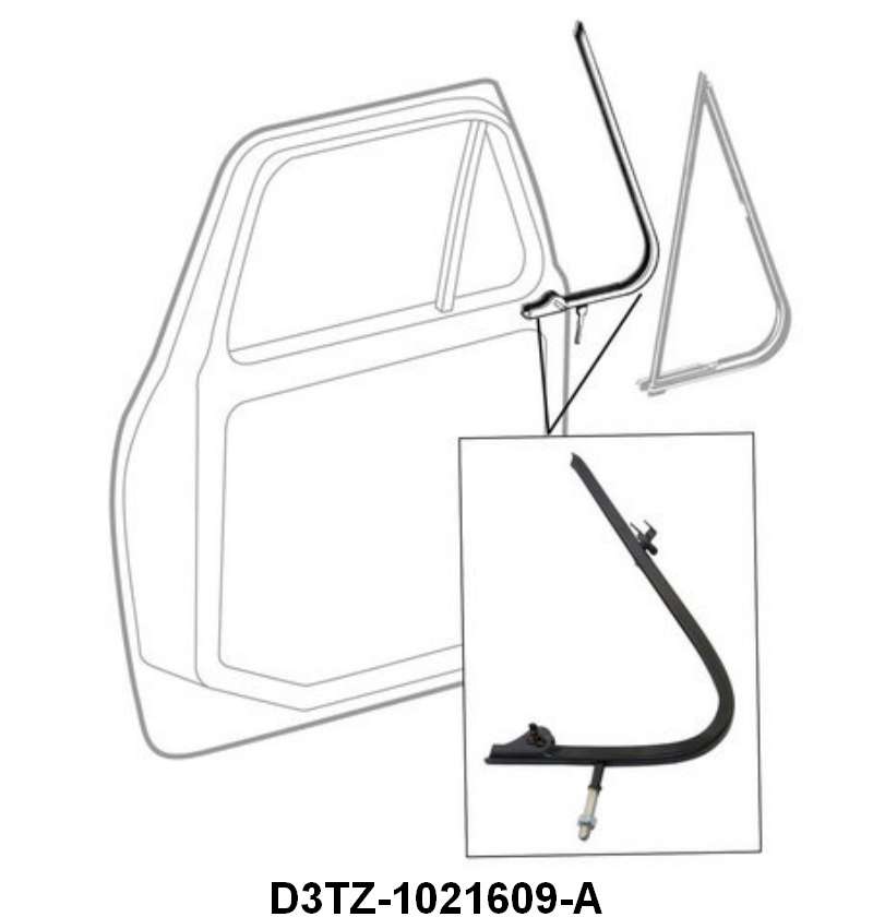 VENT WINDOW METAL FRAME - 73-77 F-100/F-350 LH, BLACK