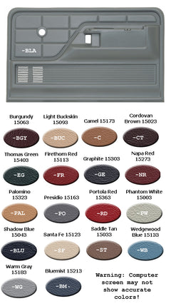 REPRODUCTION DOOR PANELS - 73-79 - PICKUP, BLACK