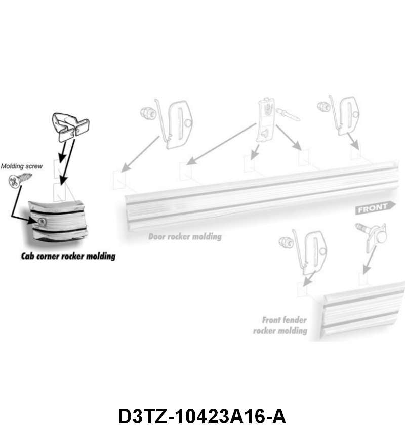 CAB CORNER ROCKER MOLDING - 73-79 F-100/F-350 RH