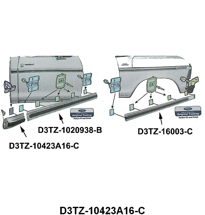 UPPER CAB CORNER MOLDING - 73-79 F-100/F-350 RH 2-3/8" WIDE