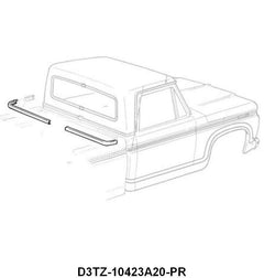 BELOW REAR WINDOW MOLDING - 73-79 F-100/F-350 STANDARD CAB W/FASTENERS