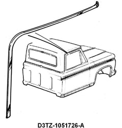 DRIP RAIL MOLDING - 73-79 F-100/F-350 STD CAB RH