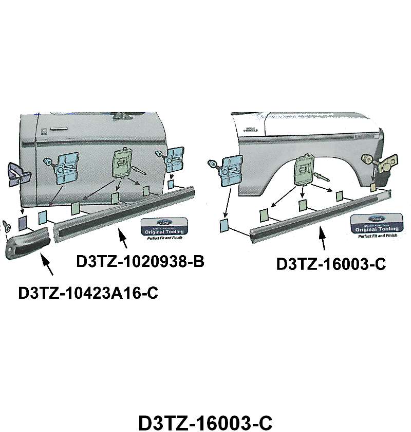 UPPER FENDER MOLDING - 73-79 F-100/F-350 RH 2-3/8" WIDE