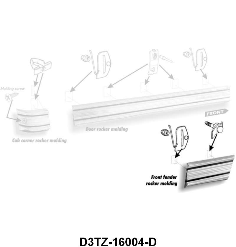 FRONT FENDER ROCKER MOLDING - 73-79 F-100/F-350 LH