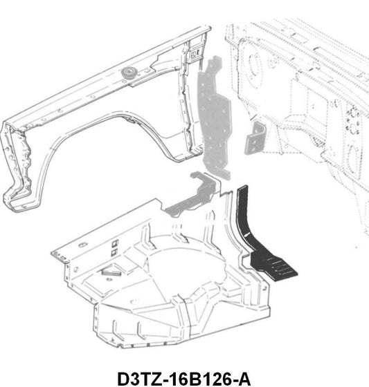 FRONT FENDER APRON TO FIREWALL LOWER SEAL - 74-76 F-100/F-350 RH