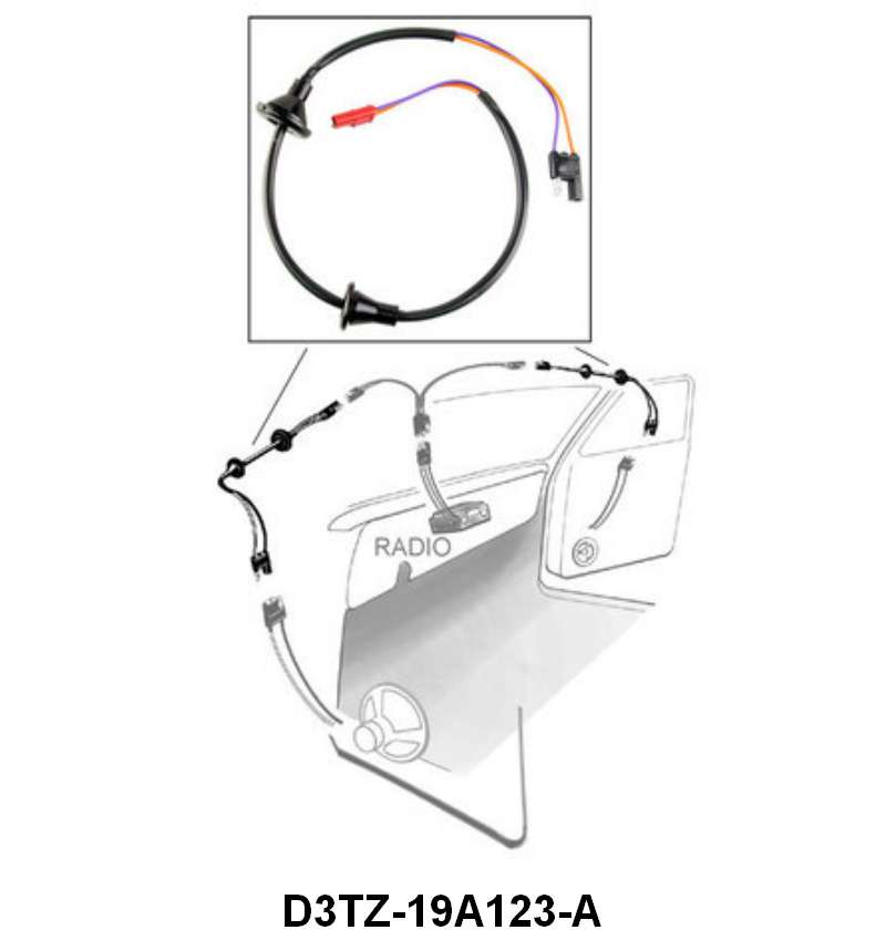 SPEAKER WIRING FROM PIGTAIL TO RADIO HARNESS - 73-79 PICKUP 2 REQUIRED