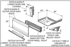 LOWER INNER DOOR BOTTOM PANEL - 73-79 PICKUP RIGHT HAND