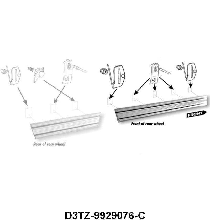 FRONT OF BED ROCKER MOLDING - 73-79 F-100 SHORT BED RH