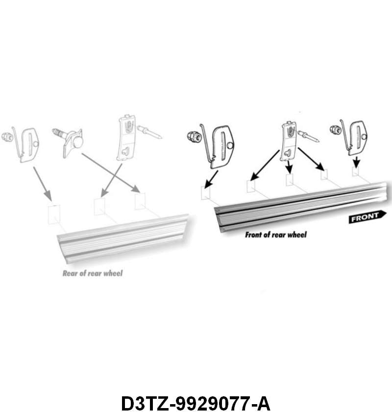 FRONT OF BED ROCKER MOLDING - 73-79 F-100/F-350 LONG BED LH