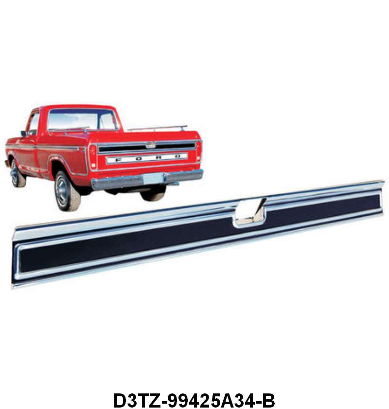 TAILGATE UPPER FINISH PANEL - 73-79 F-100/F-350 WITH BLACK BACKGROUND