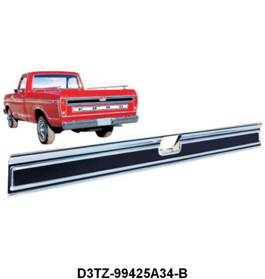 TAILGATE UPPER FINISH PANEL - 73-79 F-100/F-350 WITH BLACK BACKGROUND