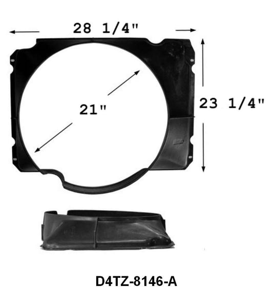 FAN SHROUD - 75-76 F-100/F-350  360/390, CASTING #D4TA-DB