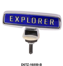 HOOD ORNAMENT - 76-77 F-100/F-350 "EXPLORER" WITH BLUE BACKGROUND