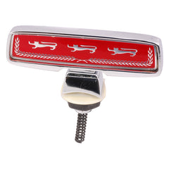 HOOD ORNAMENT - 73-79 F-100/350 WREATH W/3 LIONS RED BACKGROUND