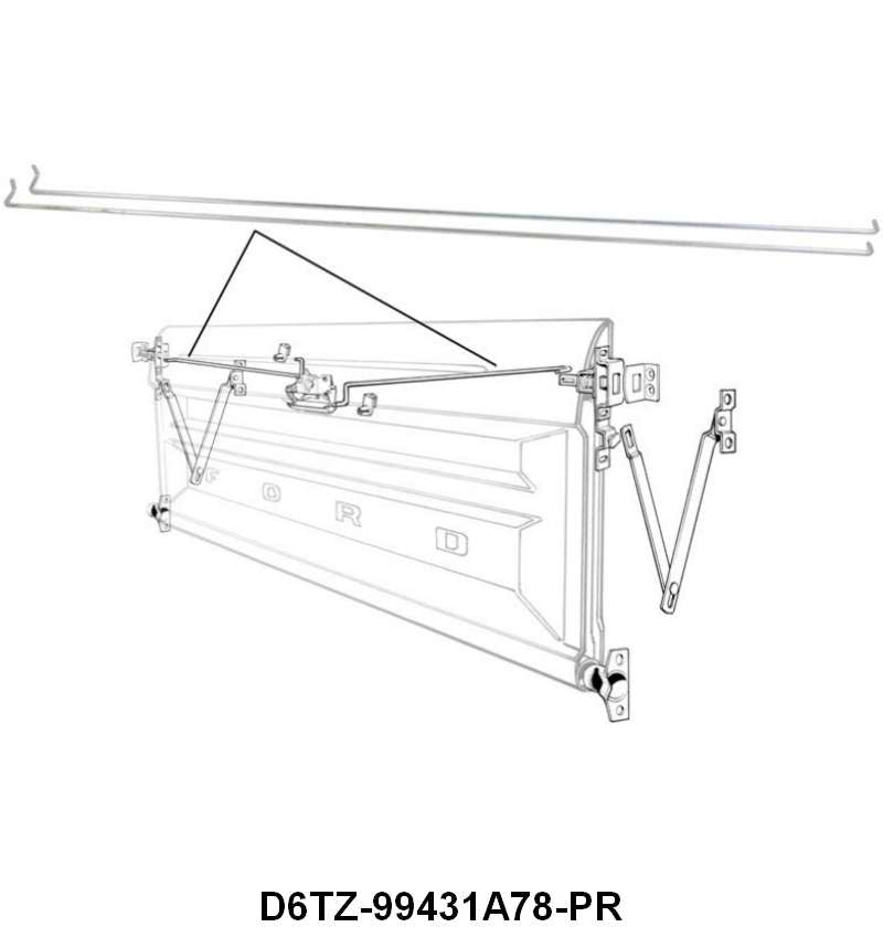 STYLESIDE TAILGATE HANDLE TO TAILGATE LATCH RODS - 73-79 F-100/F-350