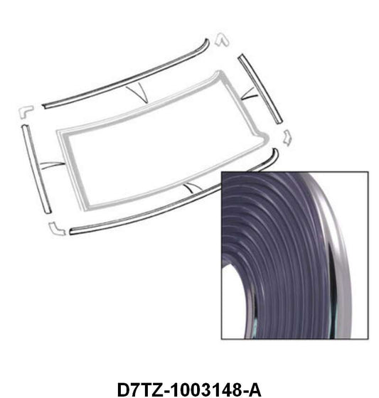 WINDSHIELD PLASTIC CHROME MOLDING - 77-79 F-100/F-350  15'