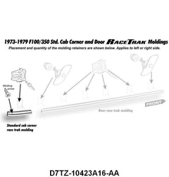 LOWER RACE TRACK CAB CORNER MOLDING - 77-79 F-100/F-350 RH