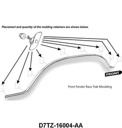 LOWER RACE TRACK FRONT FENDER MOLDING - 77-79 F-100/F-350 LH