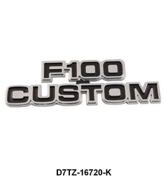COWL SIDE EMBLEM - 77-79 PICKUP "F-100 CUSTOM" 2 REQUIRED