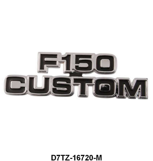 COWL SIDE EMBLEM - 77-79 PICKUP "F-150 CUSTOM" 2 REQUIRED