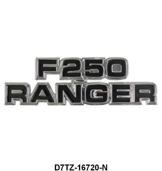 COWL SIDE EMBLEM - 77-79 PICKUP "F-250 RANGER" 2 REQUIRED