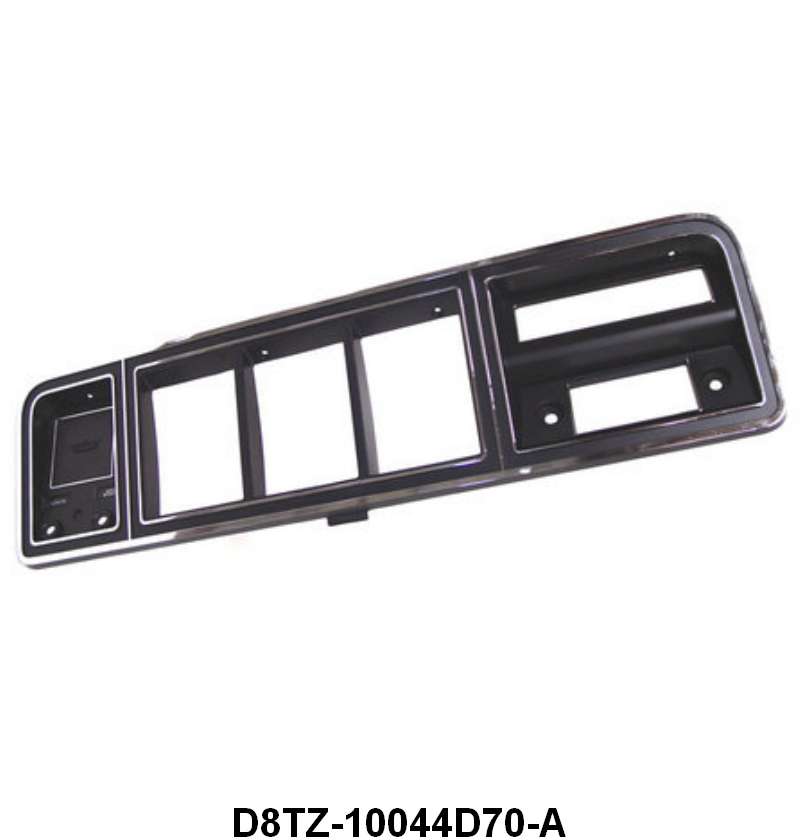 INSTRUMENT CLUSTER BEZEL - 73-79 F-100/F-350 BLACK & CHROME WITHOUT A/C