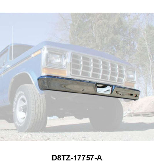 CHROME FRONT BUMPER - 78-79 F-100/F-350, LICENSE PLATE HOLES