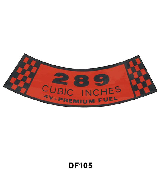 AIR CLEANER DECAL - 67 FALCON 289-4V