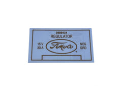 VOLTAGE REGULATOR DECAL - 58-59 PASS, 60-61 FLCN, 58-60 F-100/F-350