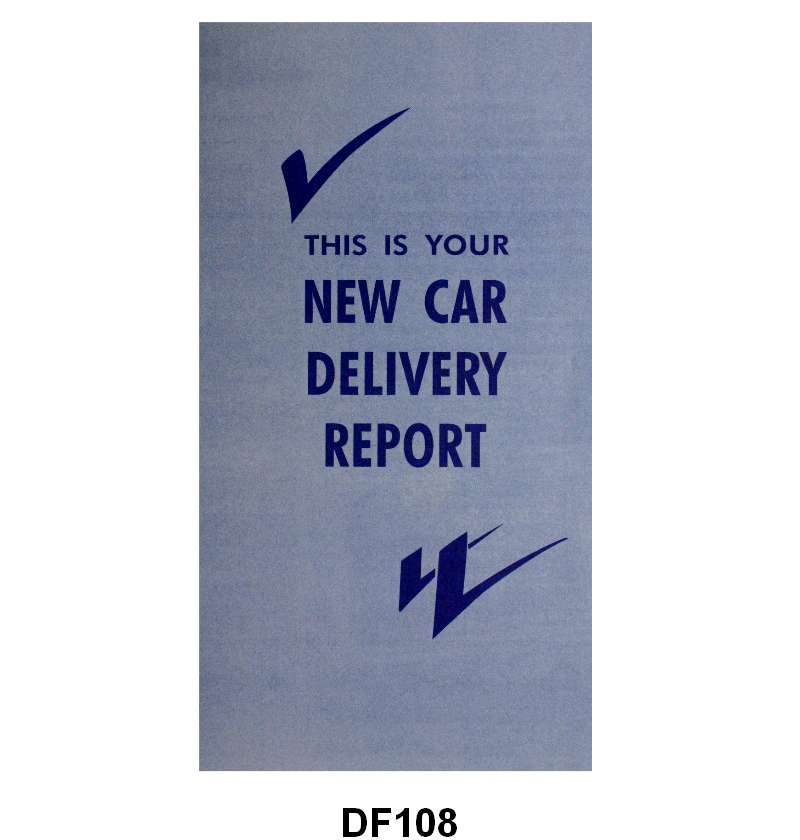 NEW CAR DELIVERY REPORT - 49-51 PASS