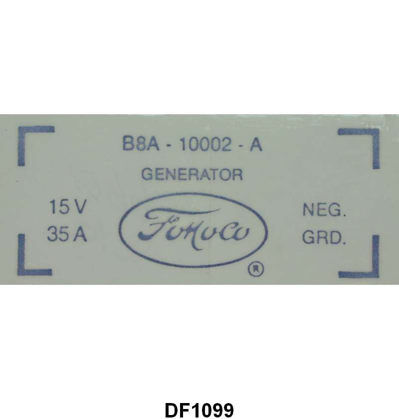 GENERATOR DECAL - 58 PASSENGER, 60 FALCON