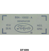 GENERATOR DECAL - 58 PASSENGER, 60 FALCON