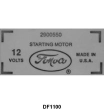 STARTER DECAL - 58-59 PASSENGER, 60 GALAXIE, FALCON